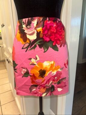 Talbots Pink Floral Mini Skirt sz4P